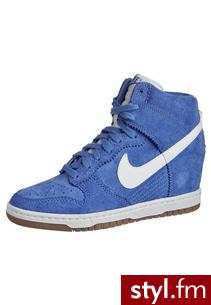 Nike Sportswear DUNK SKY HI Botki na koturnie niebieski (528899) - Koturny Buty Moda