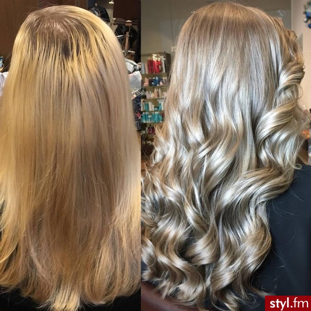 Salon for hair Olaplex fryzjer Warszawa - Blond Rozpuszczone Kręcone Na co dzień Długie Fryzury