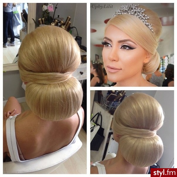 Blond Upięcie Proste Ślubne Długie Fryzury