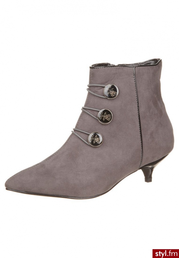 Elite DALIDA Botki szary 73955 - Botki Buty Moda