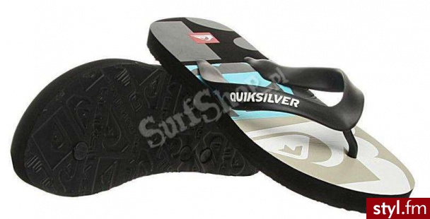 KLAPKI QUIKSILVER 2011 BEACH IN 46 TAN/BLACK/BLUE - MĘSKIE - Klapki Buty Moda