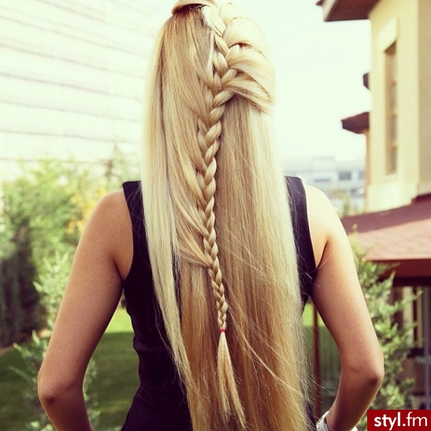 Blond Warkocze Proste Na co dzień Długie Fryzury