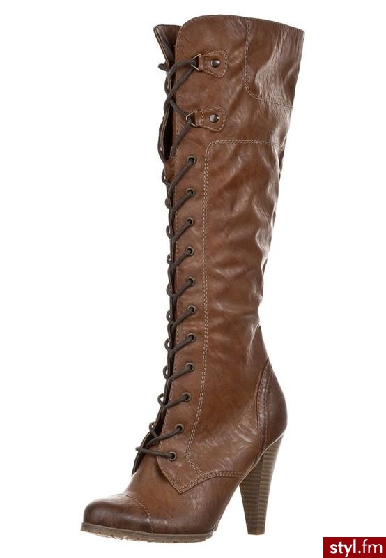 Even&Odd Kozaki brązowy - Kozaki Buty Moda