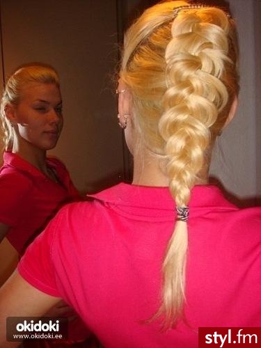 Blond Warkocze Proste Na co dzień Długie Fryzury