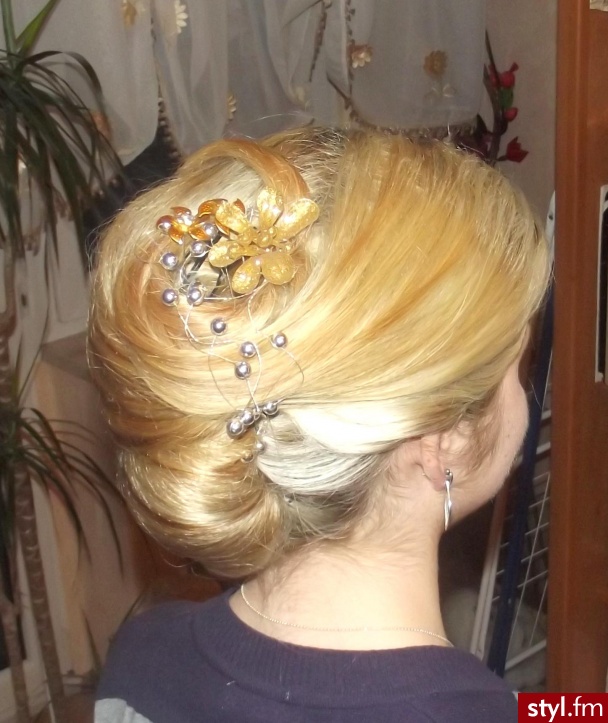Blond Upięcie Proste Wieczorowe Długie Fryzury