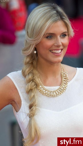 Blond Warkocze Proste Wieczorowe Długie Fryzury